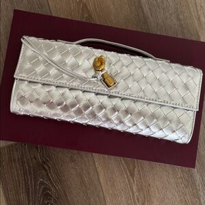 *Bottega Style* Silver Clutch